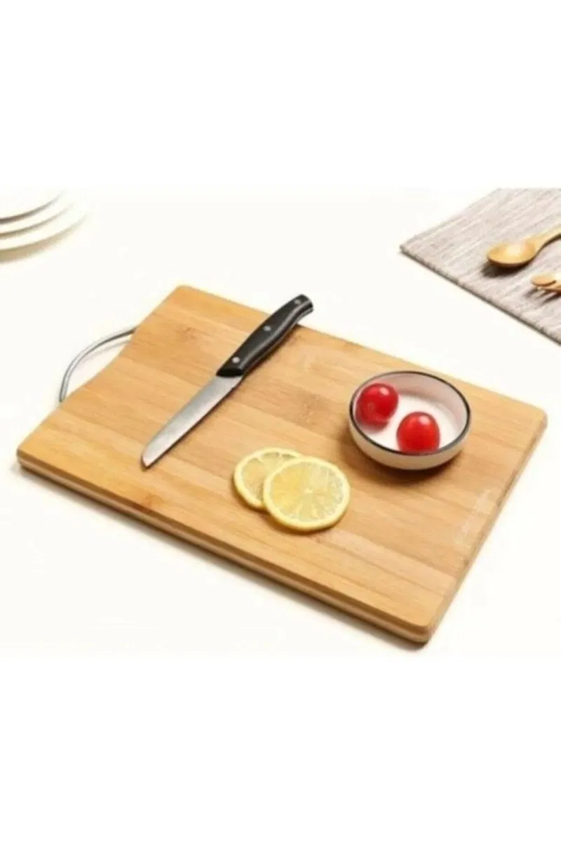 Bambu Metal Saplı Ekmek Kesme Tahtası 30x20x1, 8 Cm Royaleks-67459