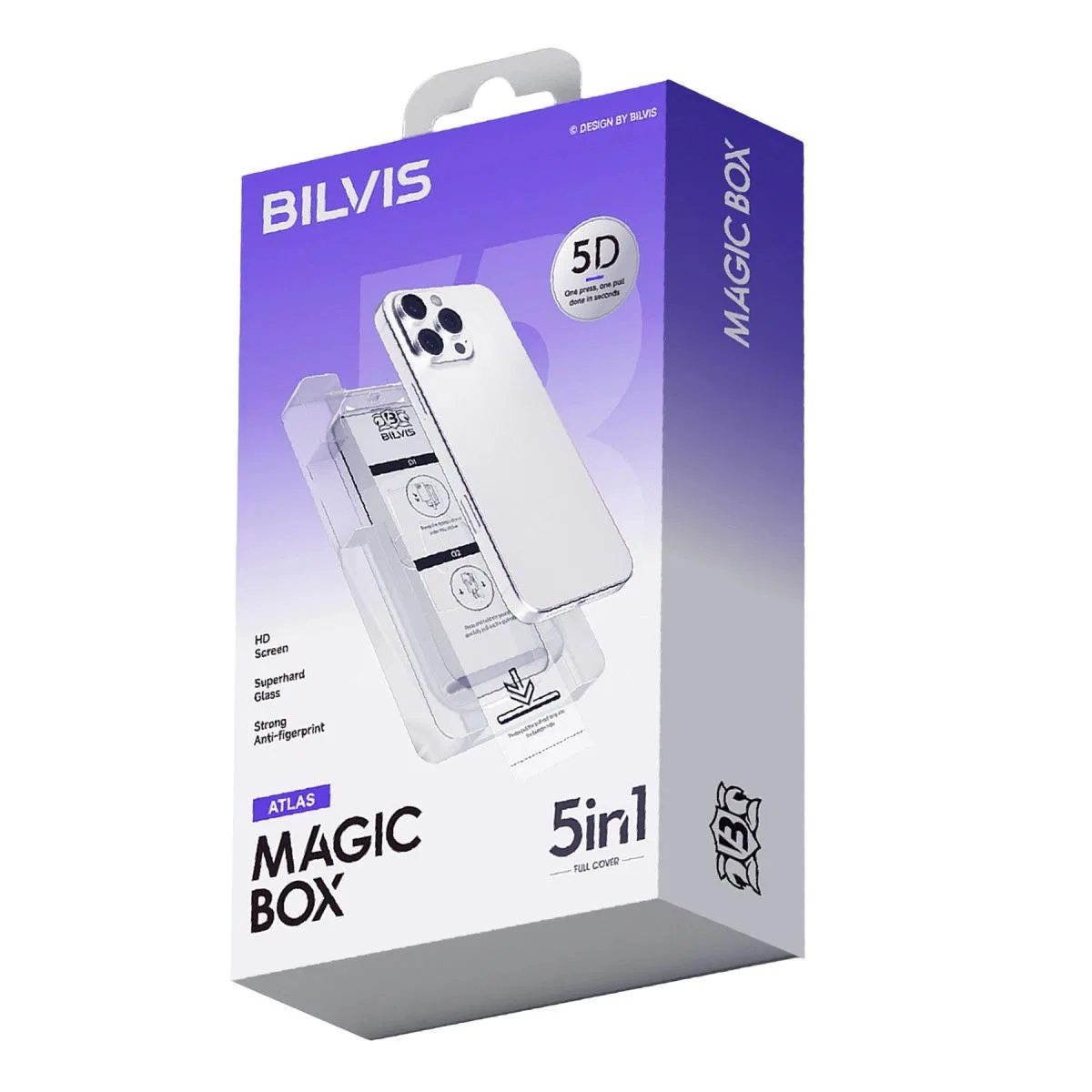 Apple İphone 12 Bilvis 5in1 3d Magic Cam Ekran Koruyucu - Siyah