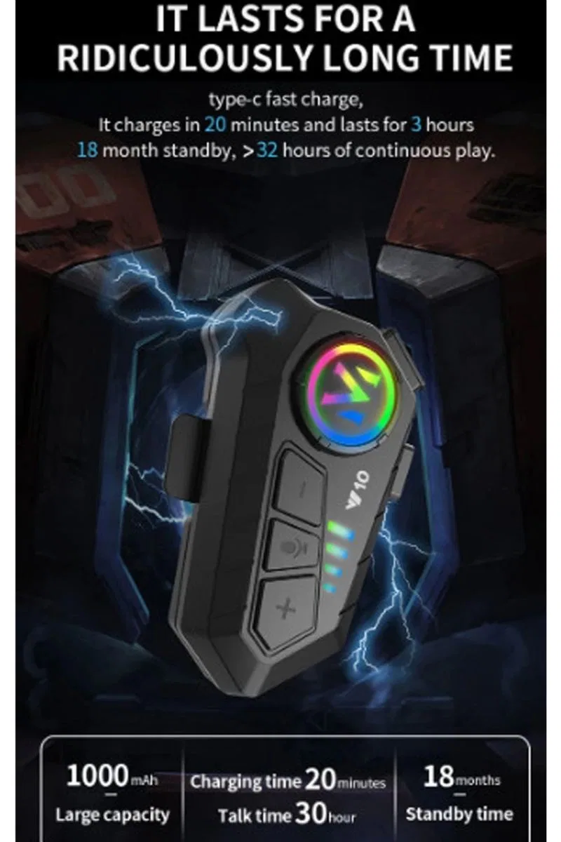 Y10 Kask Kulaklık Bluetooth Motosiklet Kulaklık 5, 3 Bluetooth Intercom Motorsiklet Kulaklık görsel 2