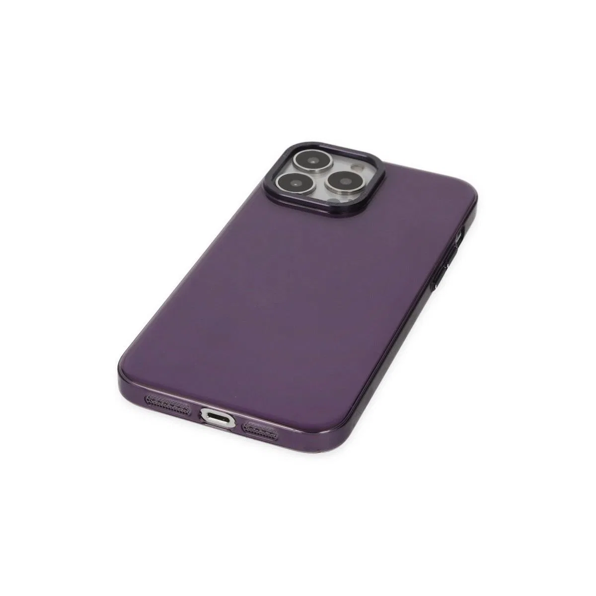 Apple İphone 13 Pro Max Kılıf Anka Pc Sert Metal Kapak - Mor görsel 4