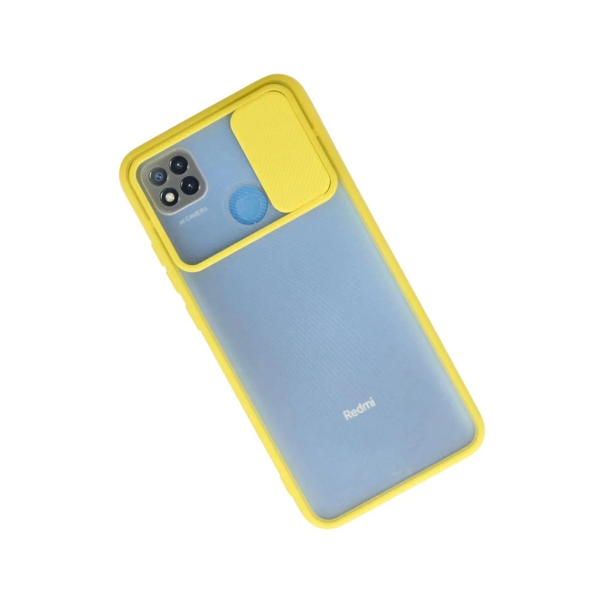 Xiaomi Redmi 9c Kılıf Palm Buzlu Kamera Sürgülü Silikon - Sarı görsel 2