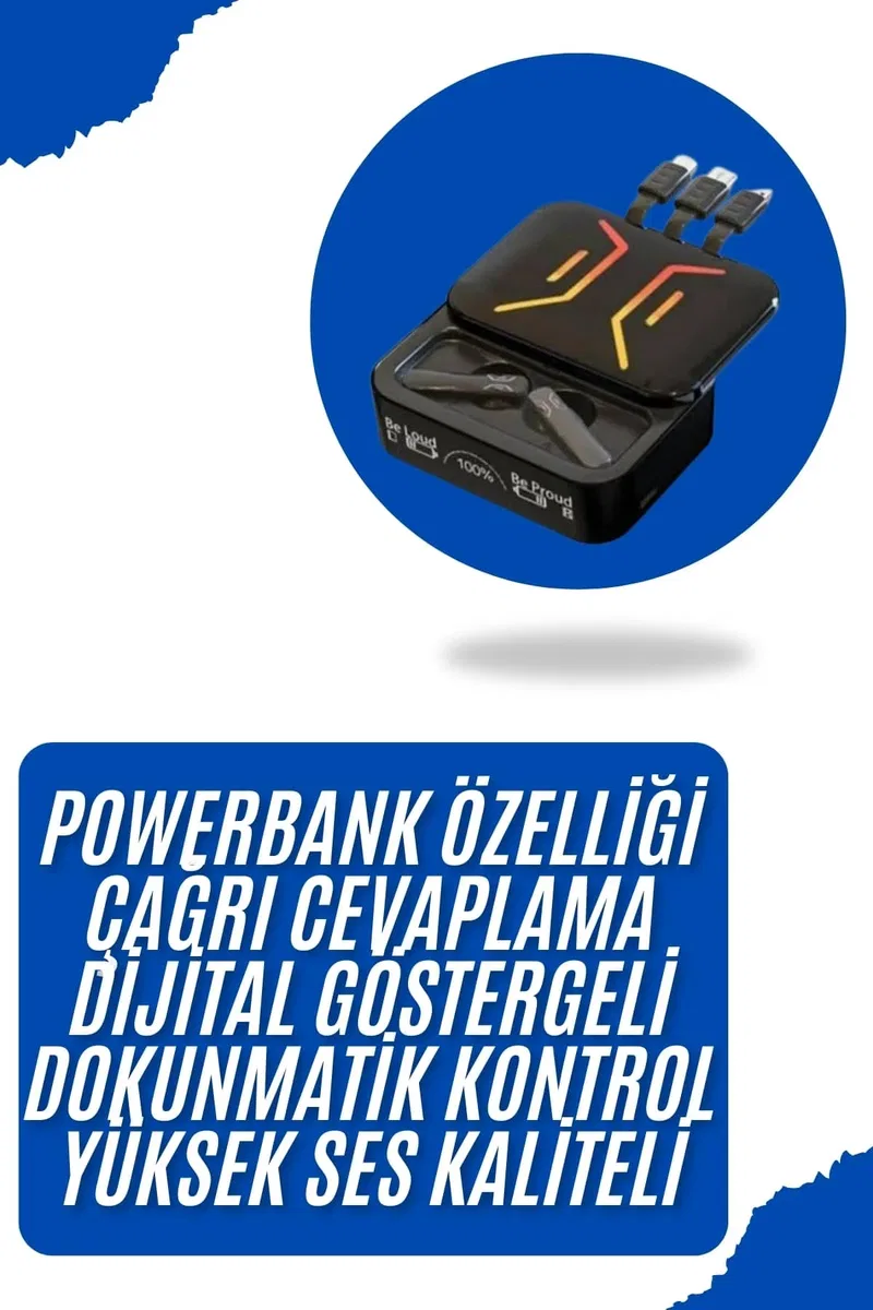 Gaming Bluetooth Kulaklık Dahili Powerbank Kablolu Düşük Gecikmeli Bluetooth 5. 2 görsel 2