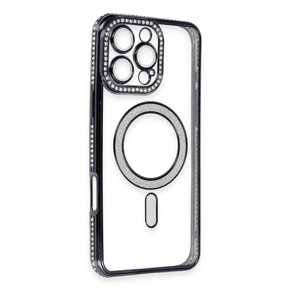 Apple İphone 16 Pro Kılıf Joke Simli Magneticsafe Kılıf - Siyah görsel 3