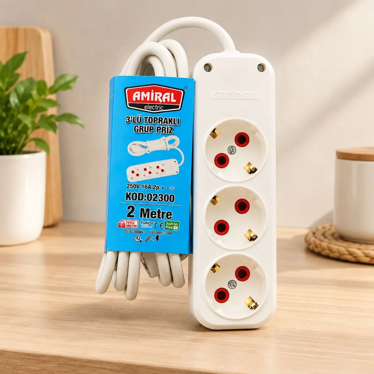 Düz 2 m Priz