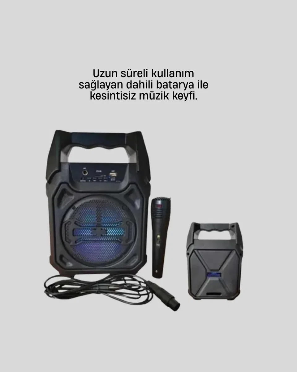 15W Güçlü Ses Çıkışlı Bluetooth Hoparlör FM Radyo ve Mikrofon Destekli görsel 3