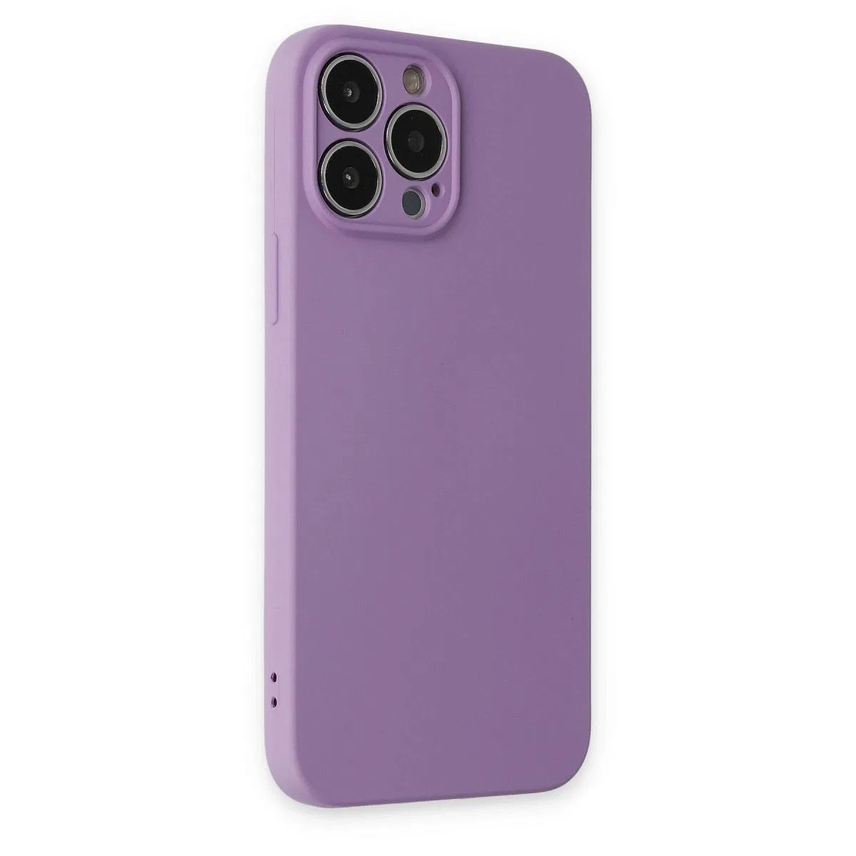 Apple İphone 13 Pro Kılıf Nano İçi Kadife Silikon - Koyu Lila görsel 2