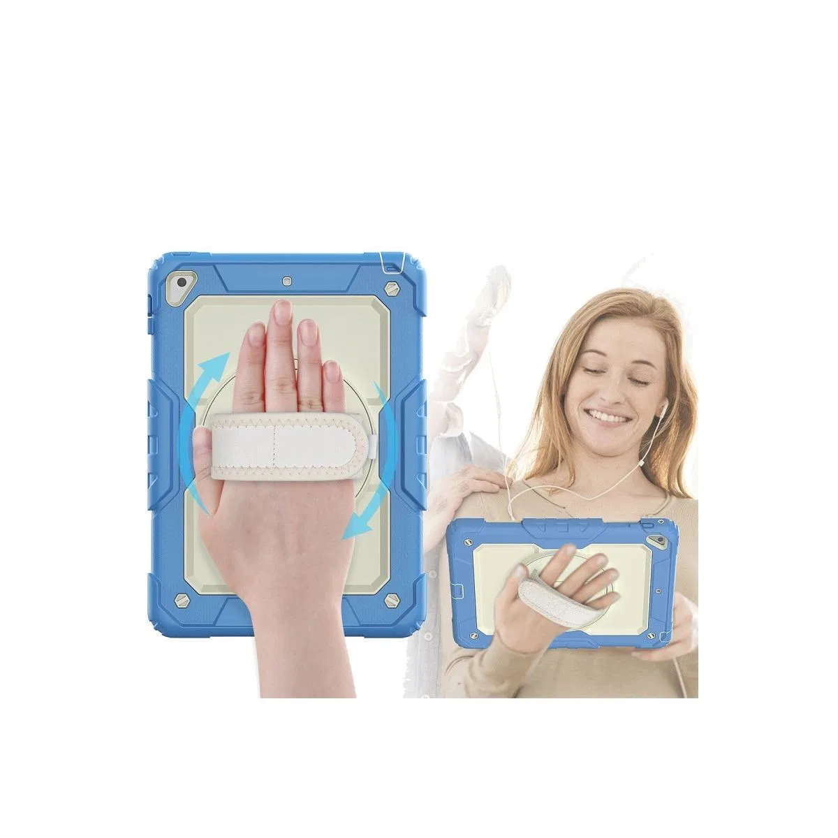 Apple İpad 5 Air 9. 7 Kılıf Strap New Tablet Kapak - Mavi görsel 2