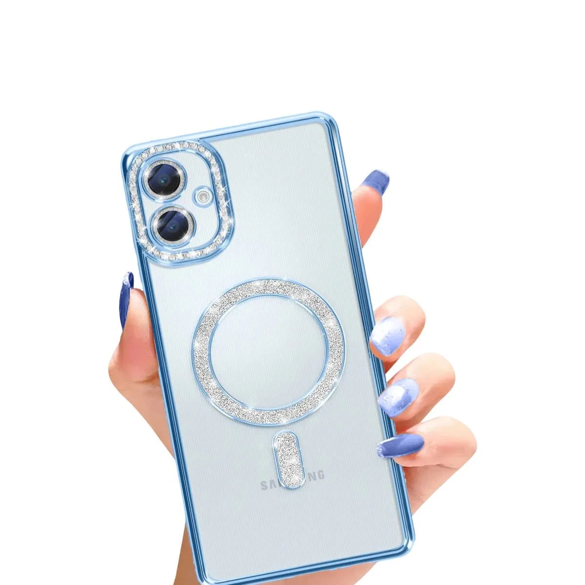 Samsung Galaxy A06 Joke Simli Magneticsafe Kılıf - Mavi görsel 2