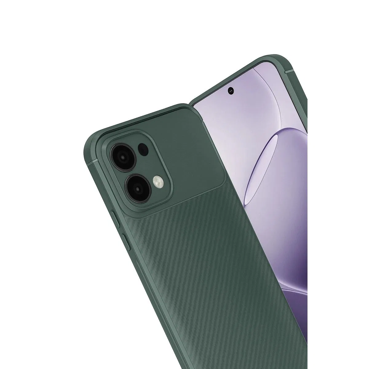 Oppo A6 Pro 4g Auto Focus Karbon Kapak - Koyu Yeşil görsel 2