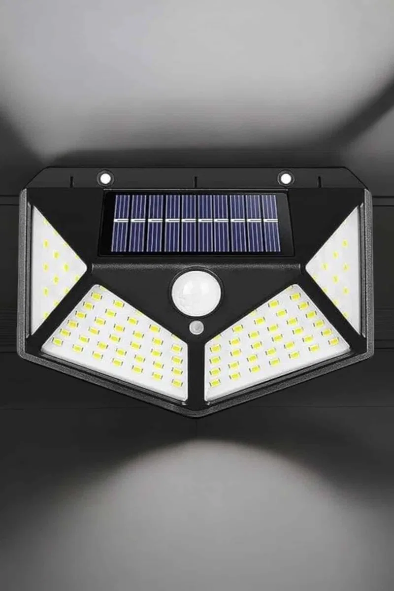 Güneş Enerjili Bahçe Aydınlatma Lambası Solar 100 Led Lamba görsel 5