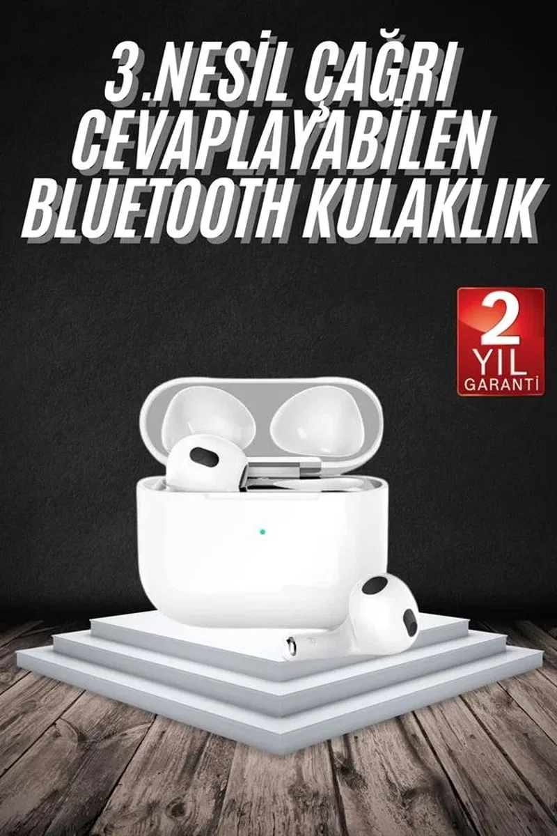 Bluetooth Kulaklık 3. Nesil Ios Android Uyumlu Yeni Nesil Wireless Charge görsel 2