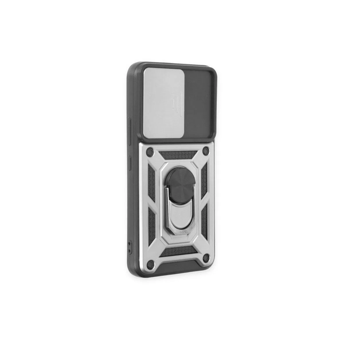 Samsung Galaxy S24 Kılıf Pars Lens Yüzüklü Silikon - Gümüş görsel 2