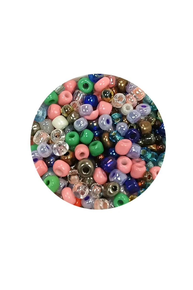 Dökme Cam Kum Boncuk (8/0) 3 mm - 20 Gram - Çok Renkli - BNC158 görsel 2