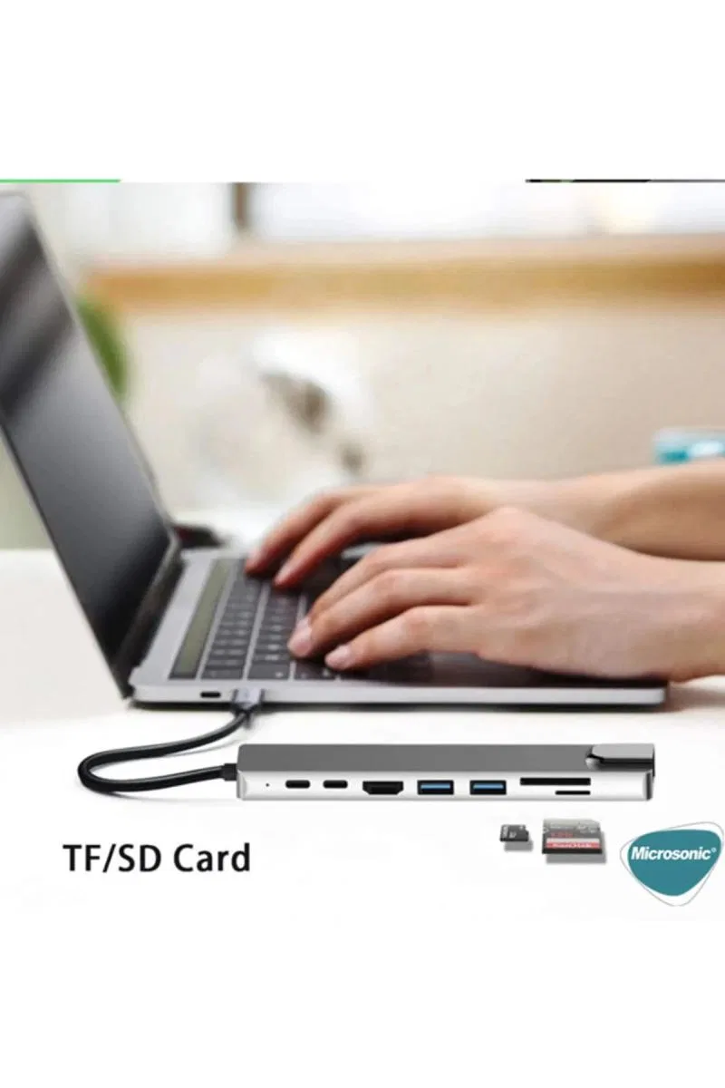 Type-c To Hdtv Multifunction Adapter 8 Port Kablo görsel 3