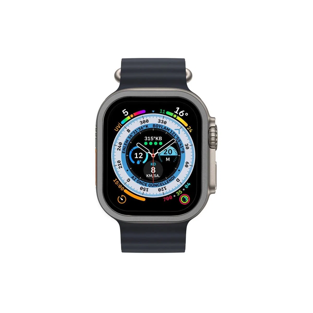 Apple Watch Ultra 49mm Alüminyum Kasa Cam Ekran Koruyucu - Gri görsel 3
