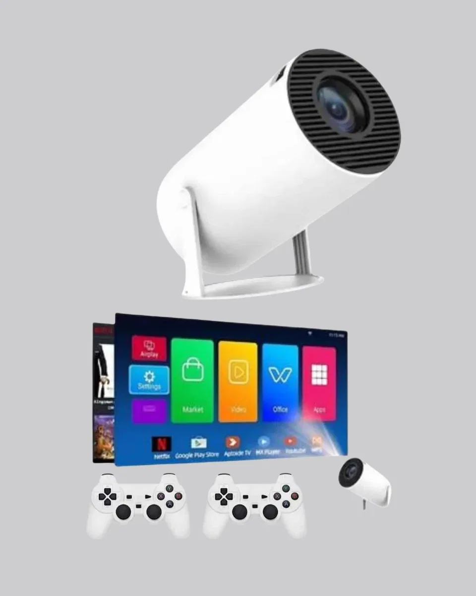 Taşınabilir Projeksiyon Cihazı 4K Destekli Wi-Fi Kablosuz Ekran Yansıtma görsel 4