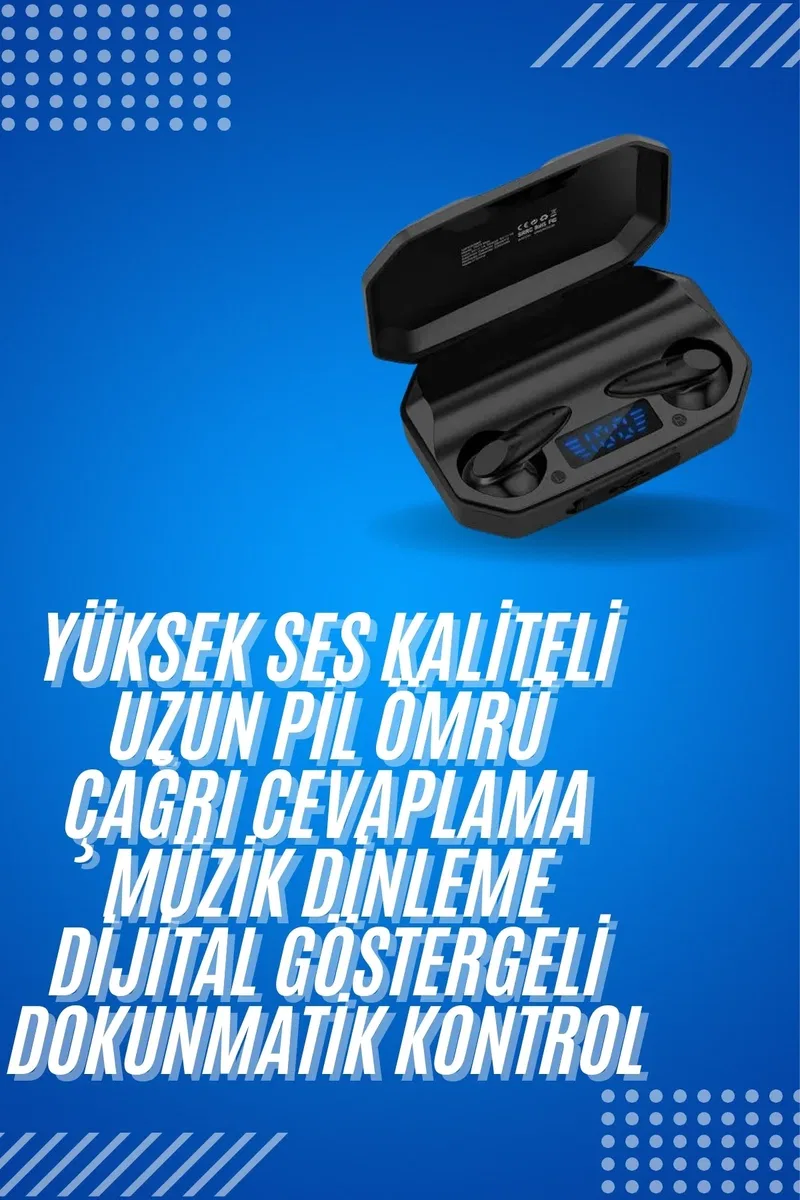 Rgb Işıklı Çift Mikrofonlu Siyah Profesyonel Oyuncu Kulaklığı Kablosuz Kulakiçi Yeni Nesil görsel 2