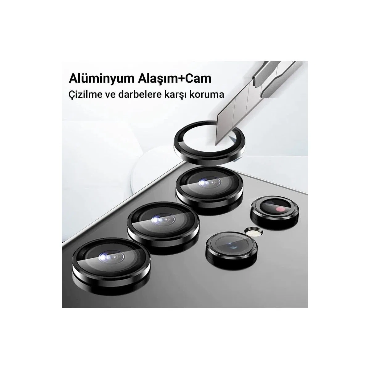 Samsung Galaxy A34 5g Valdez Metal Kamera Lens - Siyah görsel 3