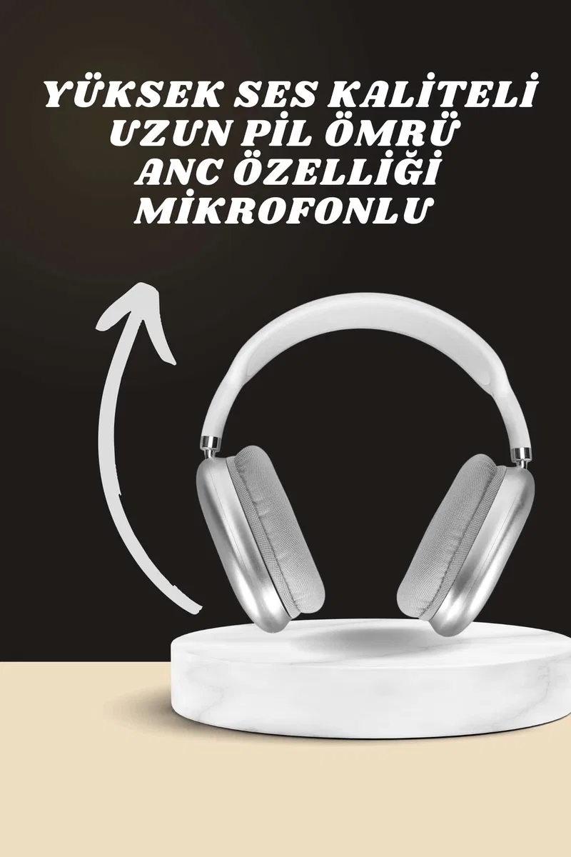 Kulak Üstü P9 Kablosuz Bluetooth Kulaklık ve 7 Kordonlu Akıllı Saat görsel 2