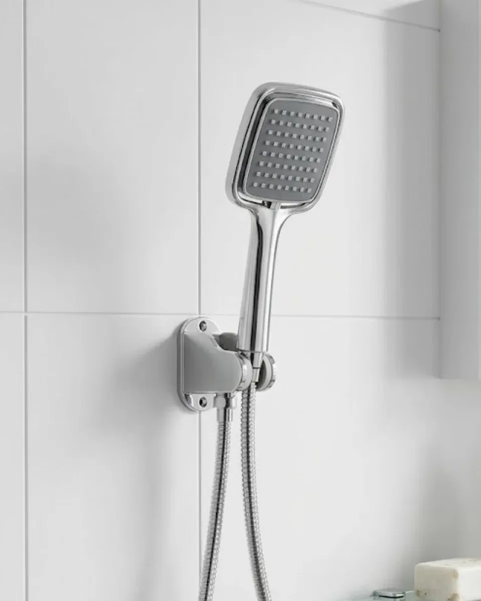 Siyah Duş Seti El Duşu Başlığı Spiral Hortum ve Duvar Askısı Banyo Duş Seti