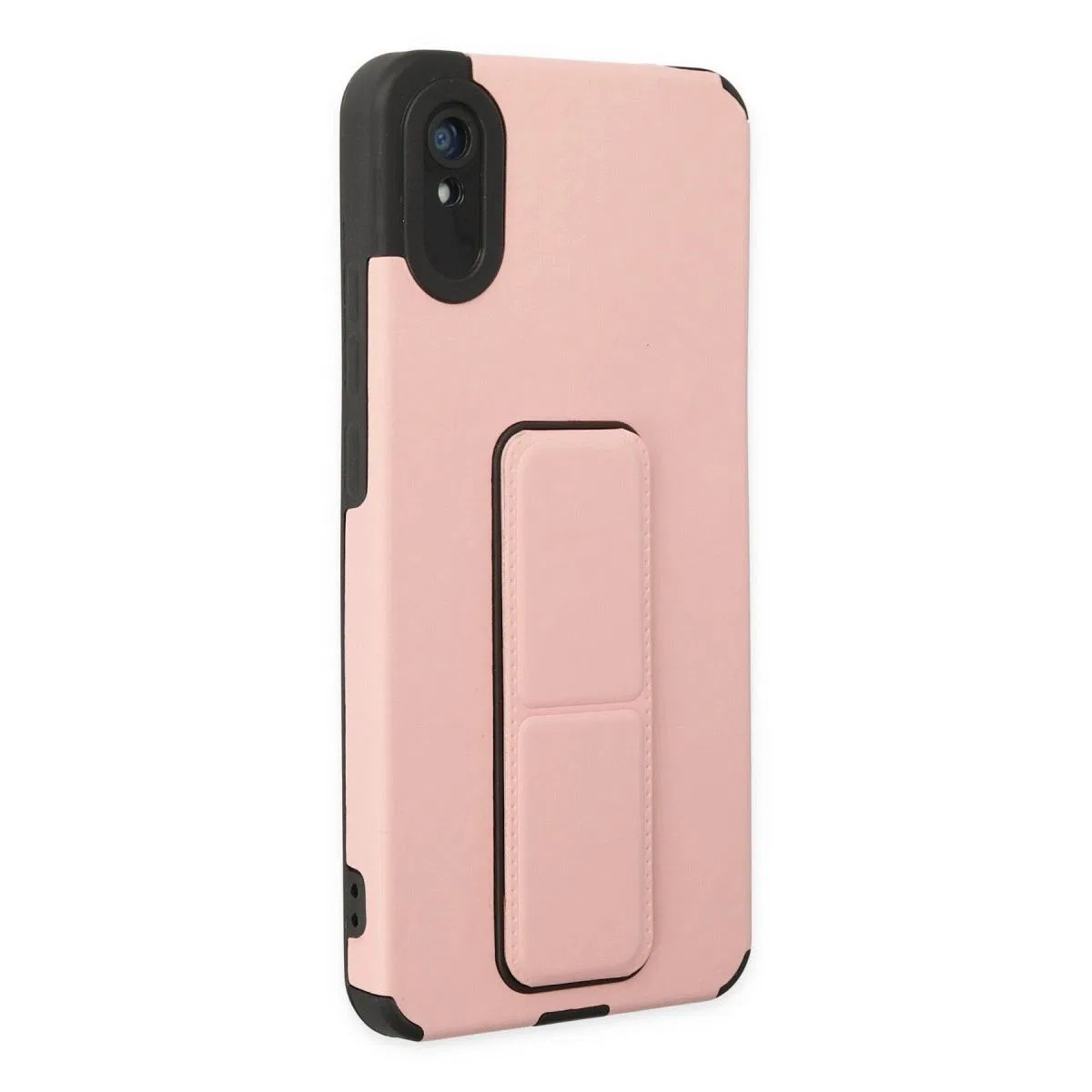 Xiaomi Redmi 9a Kılıf Mega Standlı Silikon - Pudra görsel 2