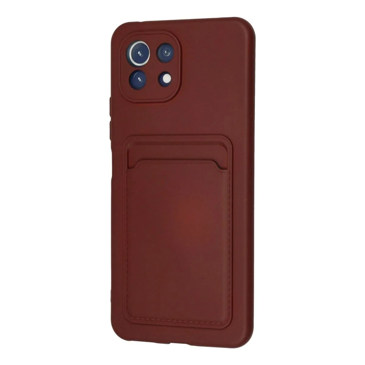 Xiaomi Mi 11 Kılıf Kelvin Kartvizitli Silikon - Bordo görsel 3