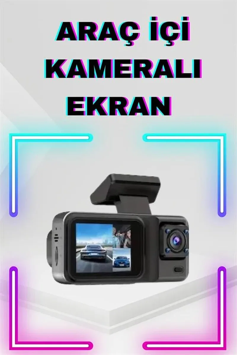 2 İnç Araç İçi Kameralı Ekran 1080P Full HD Kaliteli Hafıza Kart Destekli görsel 2