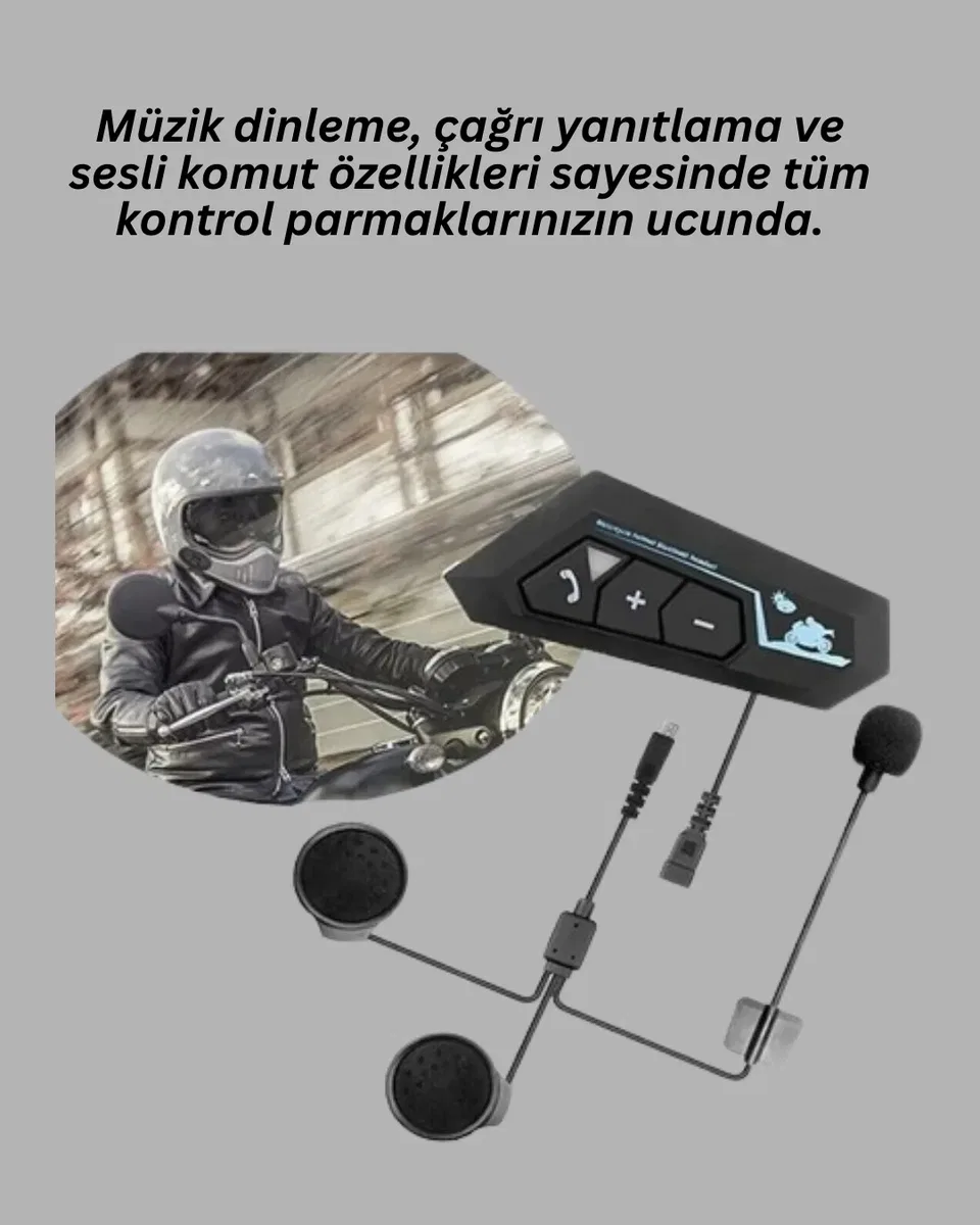 Bluetooth 5. 0 Motosiklet Kask Kulaklık Eller Serbest ve Müzik Özellikli Yeni Nesil görsel 3