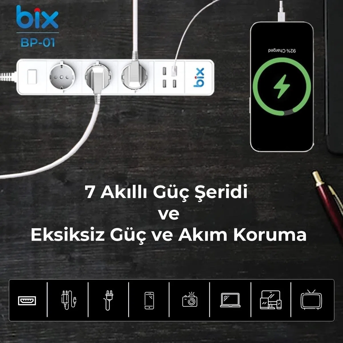 Vtn Bp-01 Wifi Yüksek Akım Korumalı Hızlı Şarj Özellikli Akıllı Priz görsel 4