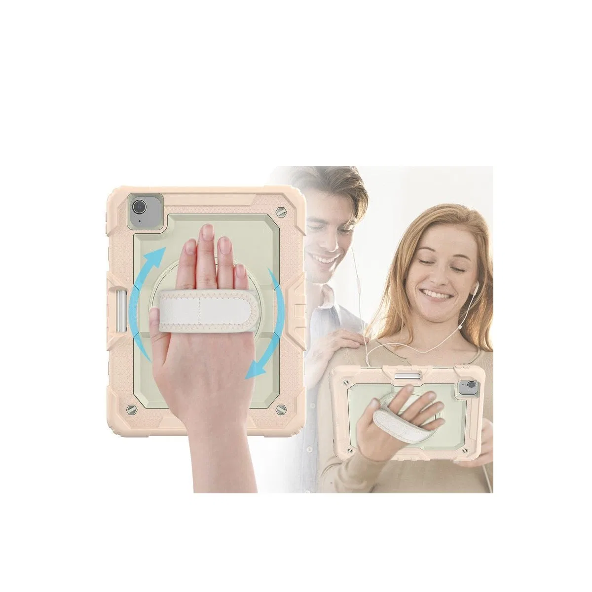 Apple İpad Pro 11 (2020) Kılıf Strap New Tablet Kapak - Pembe görsel 2