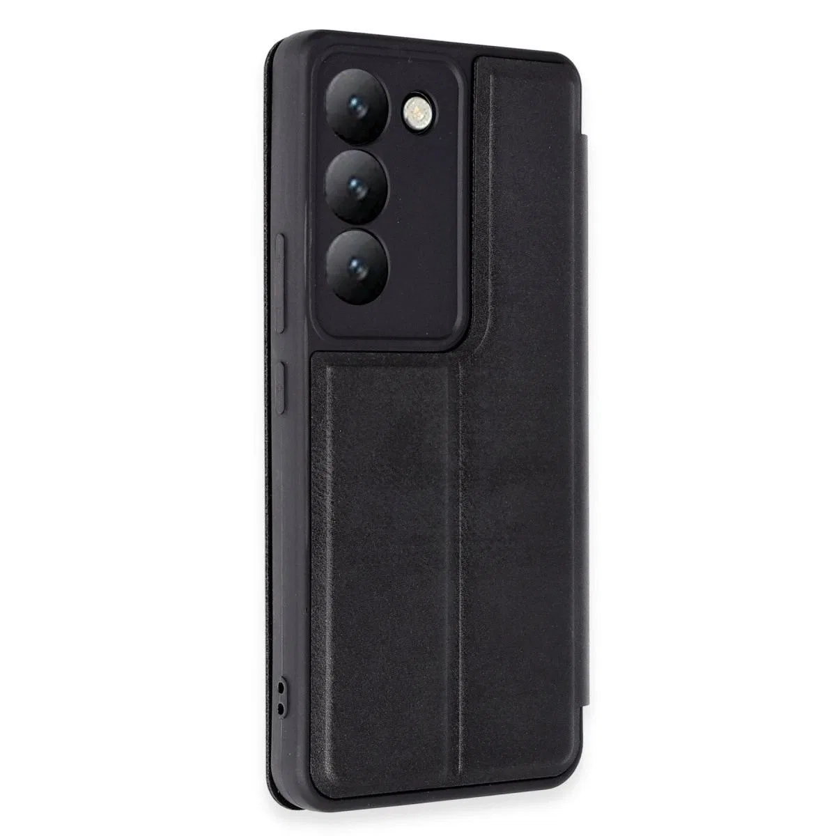 Vivo V30 Lite 4g Kılıf Flip Cover - Siyah görsel 2