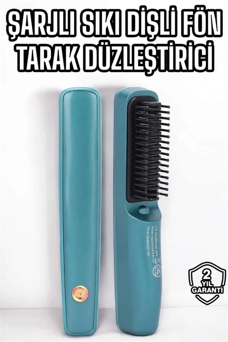 Fön Tarak Sıkı Dişli Şarjlı Taşınabilir Saç Düzleştirici görsel 2