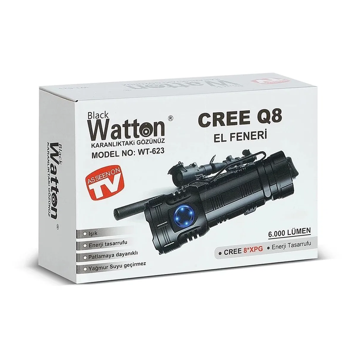 Cree Q8- Xpg 8+1 Led Şarjlı El Feneri Wt-623 görsel 4