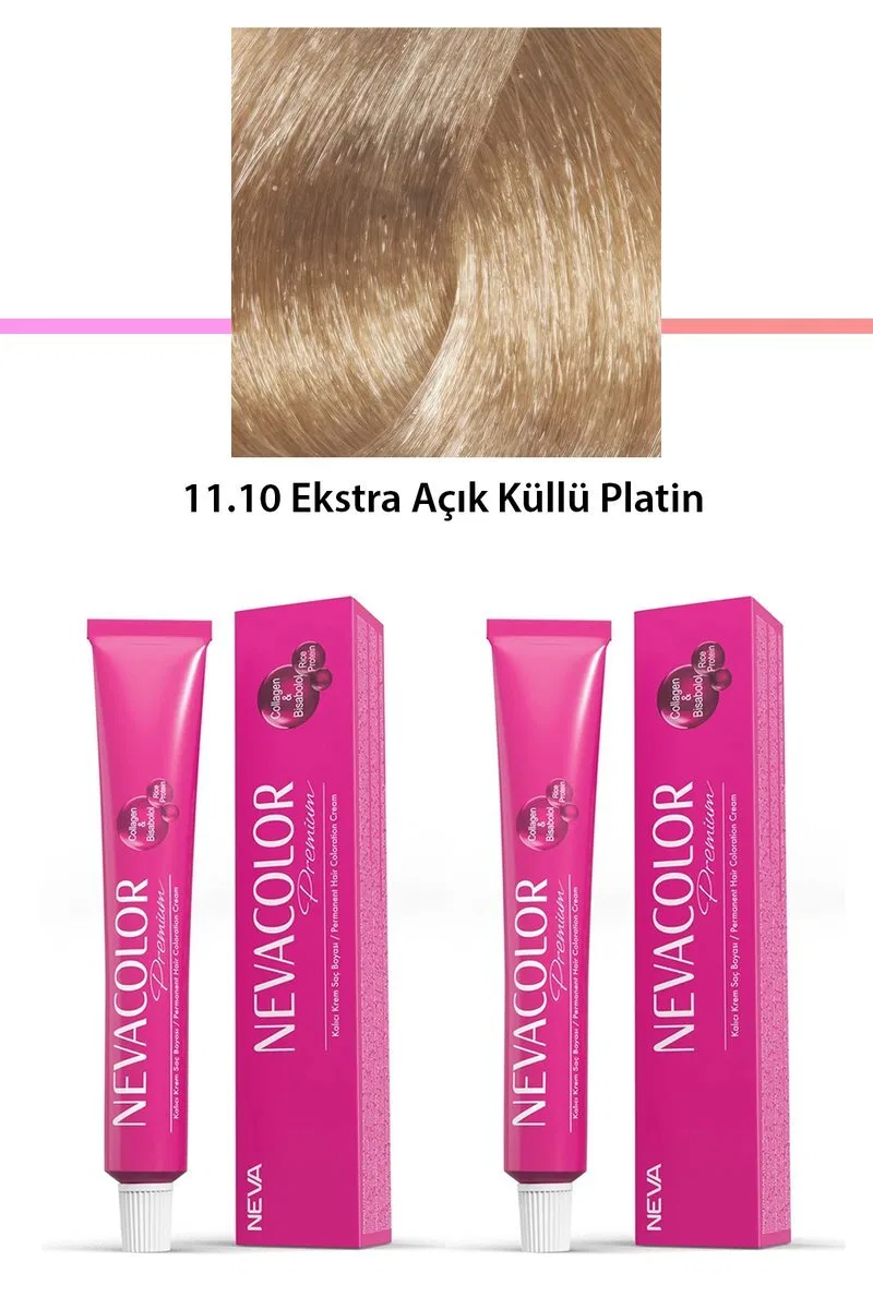 2 li Set Premium 11. 10 Ekstra Açık Küllü Platin - Kalıcı Krem Saç Boyası 2 X 50 g Tüp