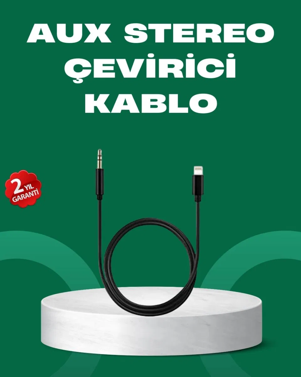 Lightning To 3. 5mm Aux Ses Dönüştürücü Kablo 1 Metre Stereo Uyumlu