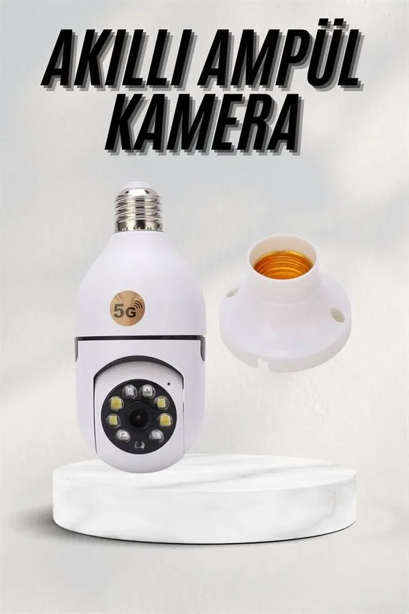Akıllı Kamera Wifi Kamera Duylu Ampul Görünümlü 360 Derece Dönebilen Ev Kamerası görsel 2