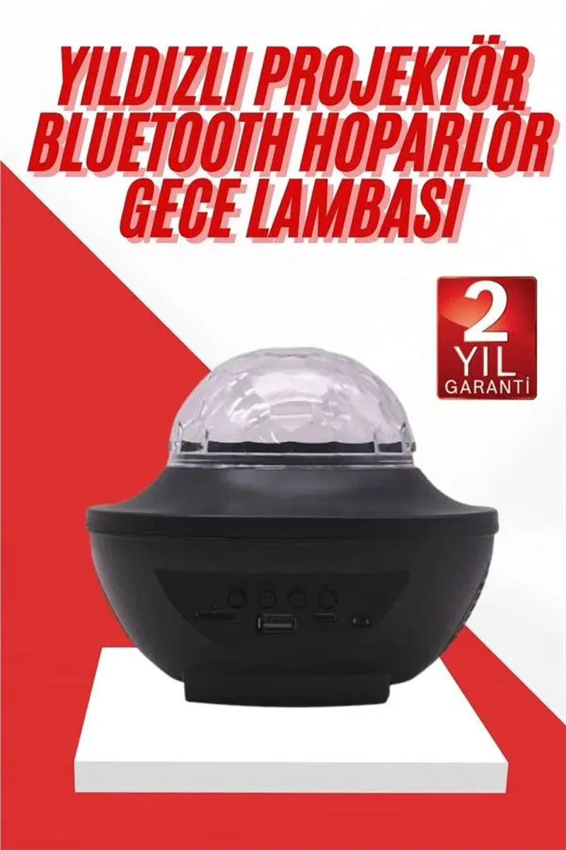 Masa ve Gece Lambası Renkli Projektör Işıklı Disko Topu Bluetooth Hoparlör görsel 2