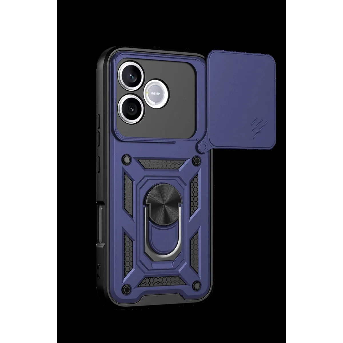 Huawei Honor 600 Lite Pars Lens Yüzüklü Silikon - Lacivert görsel 3