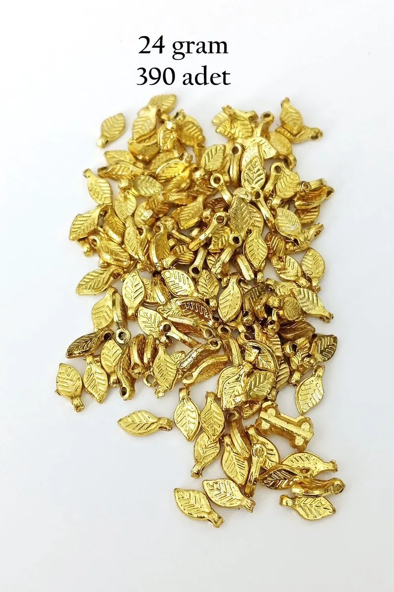 Oya Abiye Bileklik Kolye Pleksi Metalik Plastik Pul Altın Renk 24 gram 390 adet - BNC535