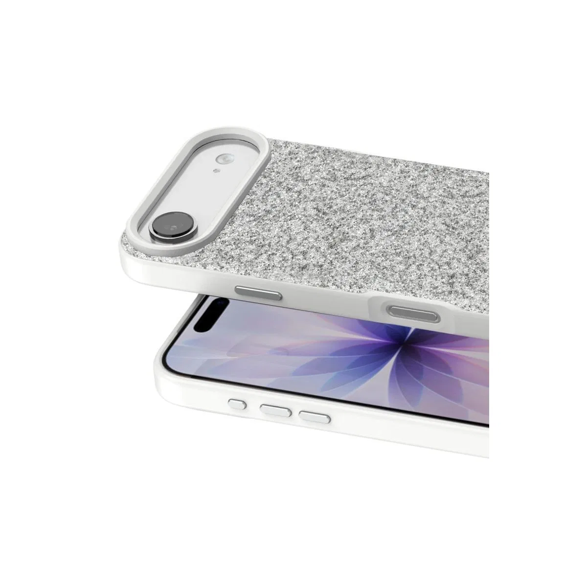 Onegif Apple İphone 17 Air Bright Simli Kapak - Beyaz görsel 2