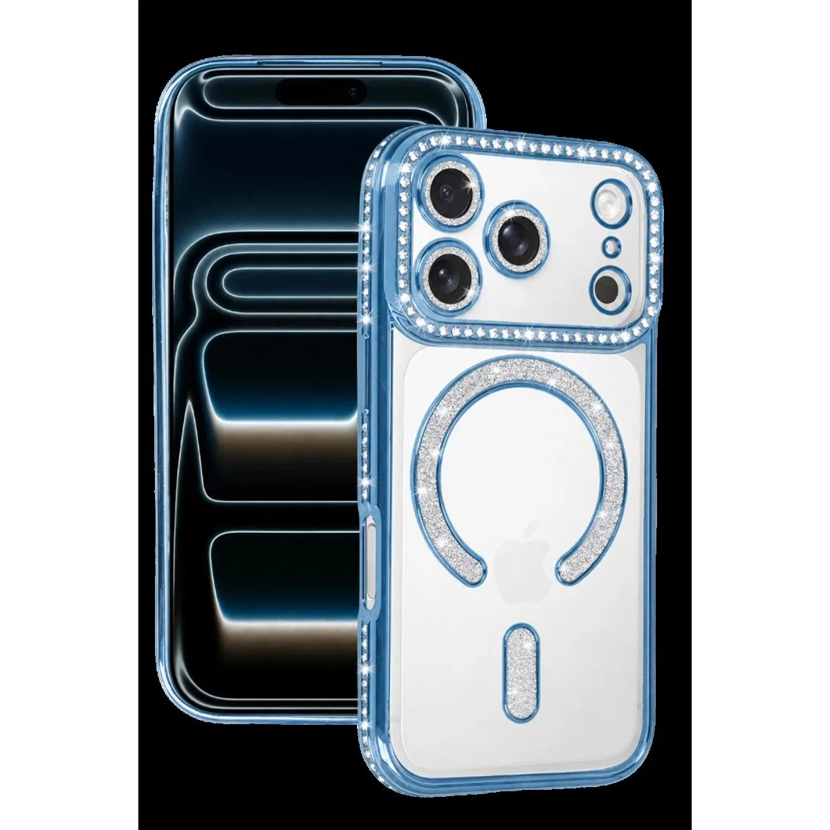 Newface Apple İphone 18 Pro Max Joke Simli Magneticsafe Kılıf - Sierra Blue