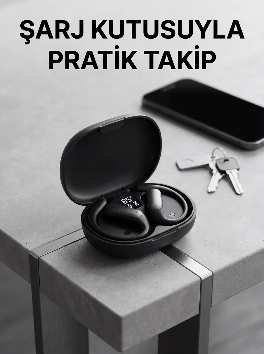 Bluetooth Kablosuz Kulaklık Kulak Kancalı Şarj Göstergeli