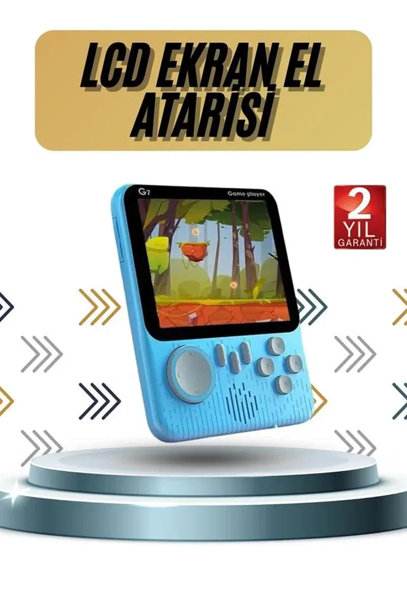 3. 5 İnç Mini Atari Taşınabilir Oyun Konsolu 666 Adet Retro Oyun görsel 2