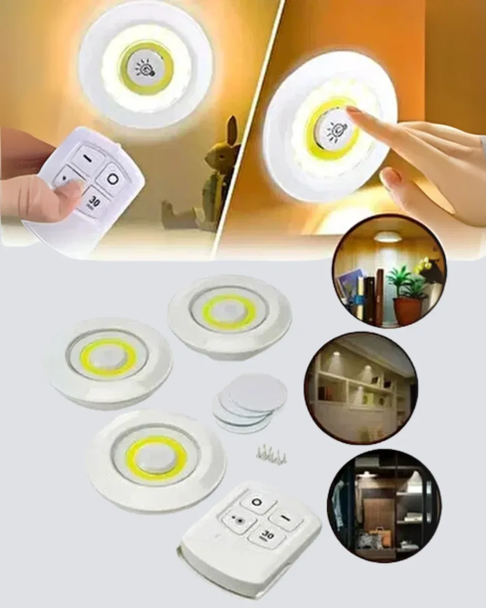 Kablosuz Gün Işığı 3’lü LED Spot Lamba Kumandalı görsel 2