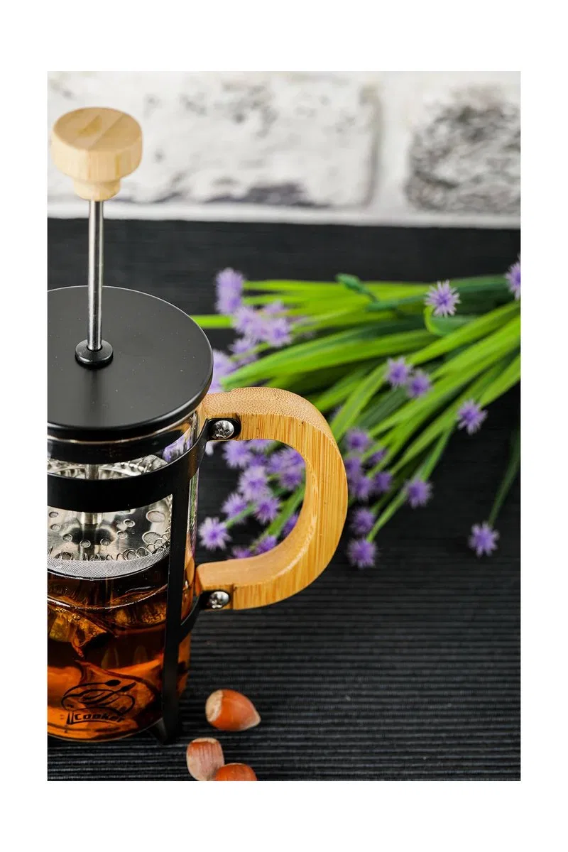 Lüx Cam 350 ml French Press Siyah görsel 5