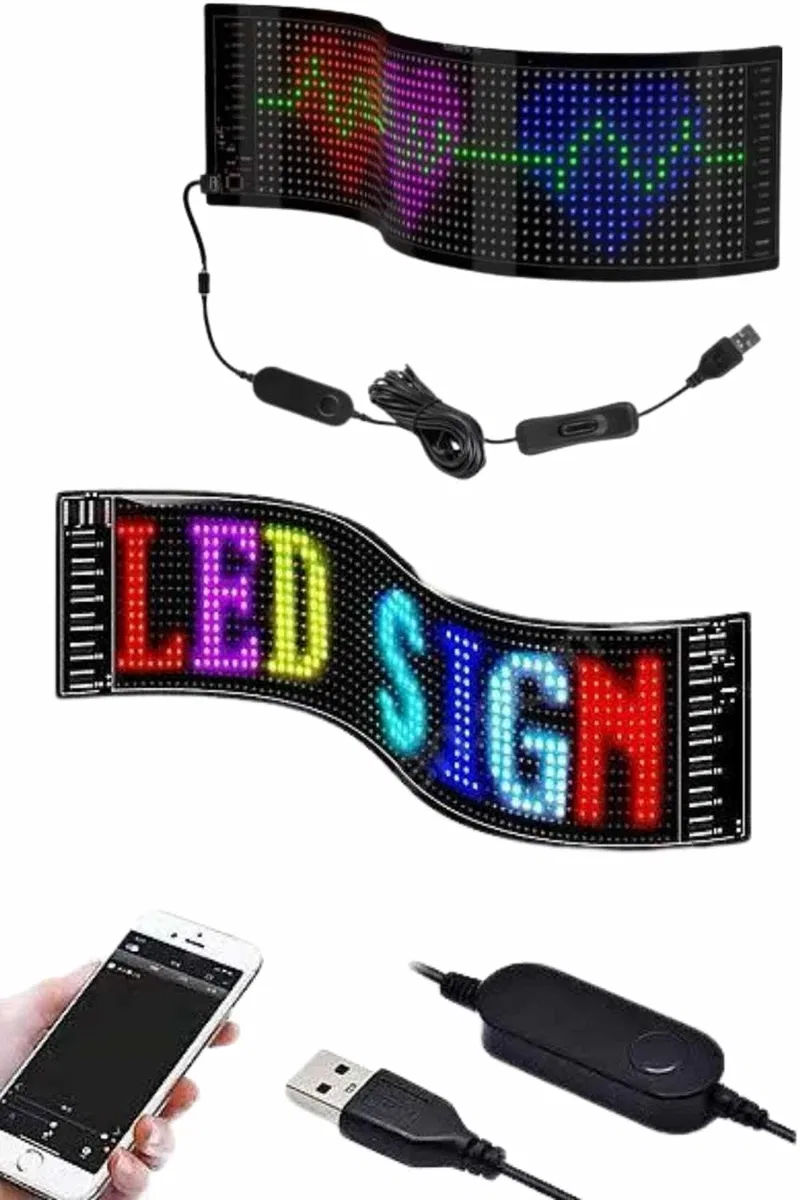 Led Ekran Matrix Panel Dijital Araba Yazısı RGB görsel 4