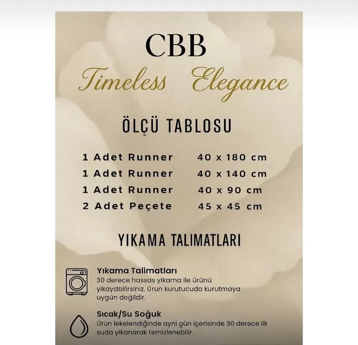 Pera Model Krem 5 Parça Çeyizlik Dantelli Keten Masa Örtüsü Runner Seti Salon Takımı görsel 3