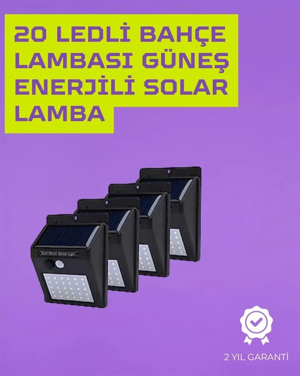 Güneş Enerjili Akıllı Duvar Lambası | Pır Sensörlü, Otomatik Aydınlatma, Dış Mekan İçin
