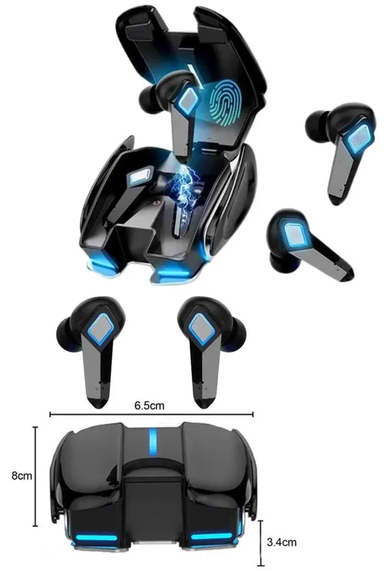 Oyuncu Kulaklığı Bluetooth Kulaklık Kablosuz RGB Işıklı Gamer Kulaklık Gürültü Önleyici görsel 3
