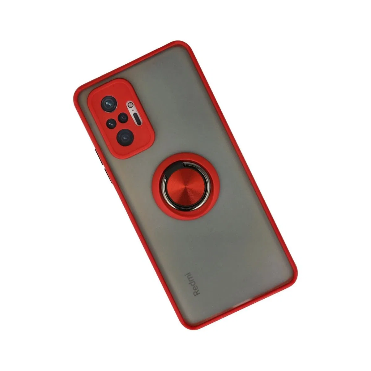 Xiaomi Redmi Note 10 Pro Kılıf Montreal Yüzüklü Silikon Kapak - Kırmızı görsel 2